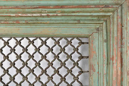 Old India 1935 mannshohes Fenster filigran vergittert Holzrahmen Rajasthan