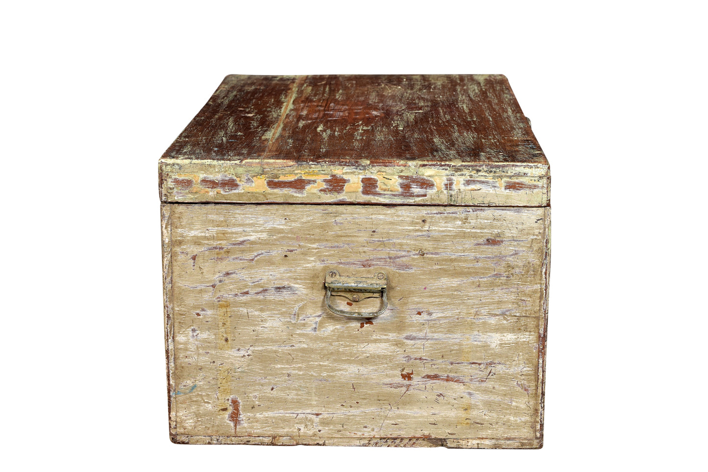 India 1950 rustikale kleine Truhe helles Holz Gebrauchsspuren Rajasthan