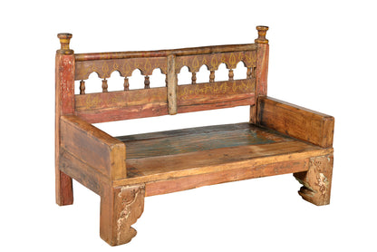 India typische Bank antik Zweisitzer schöne geschnitzt