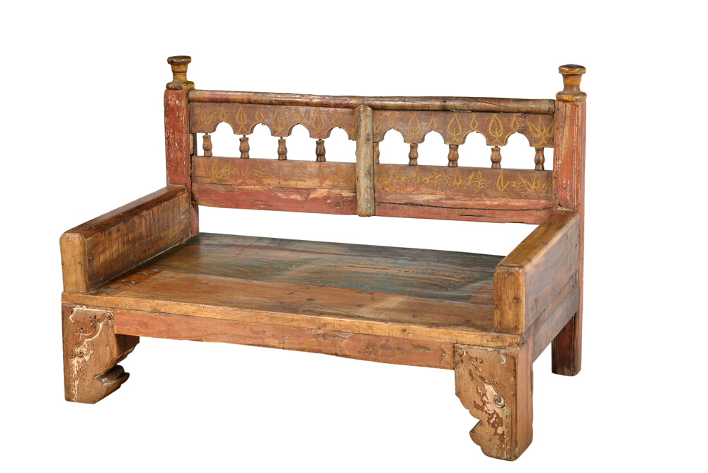 India typische Bank antik Zweisitzer schöne geschnitzt