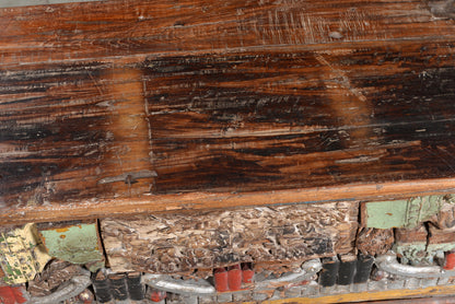 India kleine Antikholz Truhe Kassette Box Sitzpodest Couchtisch bunt bemalt