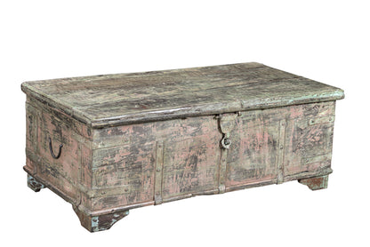 India 1960 große Truhe Box Kassette deutliche Gebrauchsspuren Rajasthan Antiquität