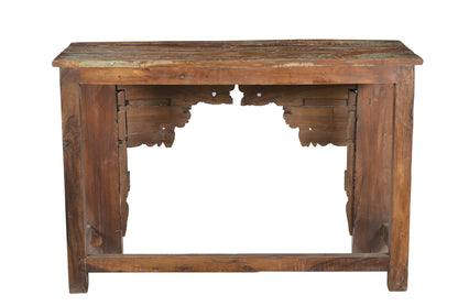 India breite Konsole Sideboard Tisch antike Schnitzerei und Bemalung Rajasthan