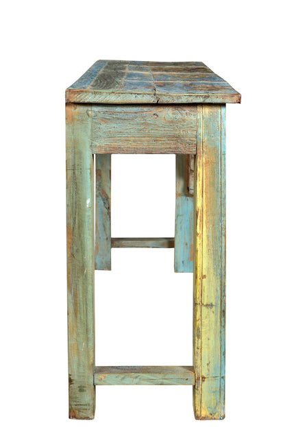 India zart bemalte Konsole Tisch Sideboard antike Schnitzerei Rajasthan Möbel