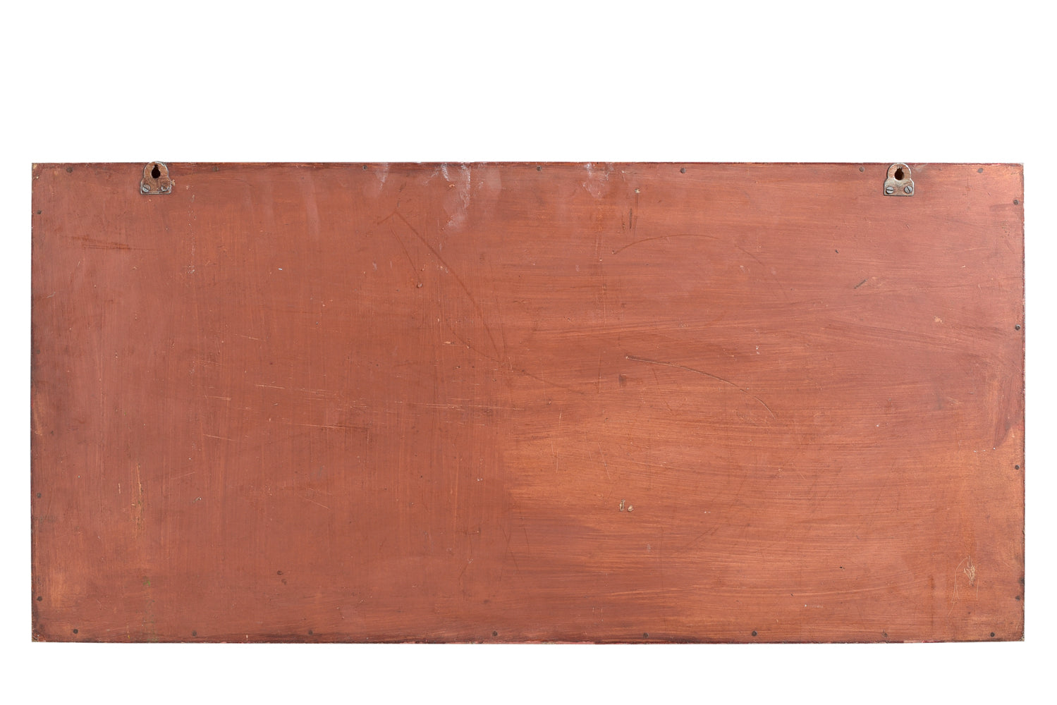 Indien 1965 Wandbild traditionelle Naturszene rotbrauner Holzrahmen Querformat