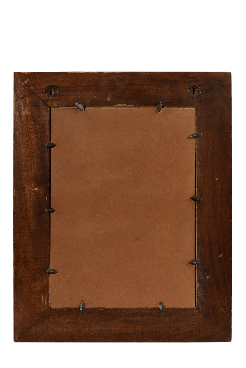 Indiaantiker  Spiegel quadratische Form Spiegel rosa Holzrahmen shabby chic Einrichtung