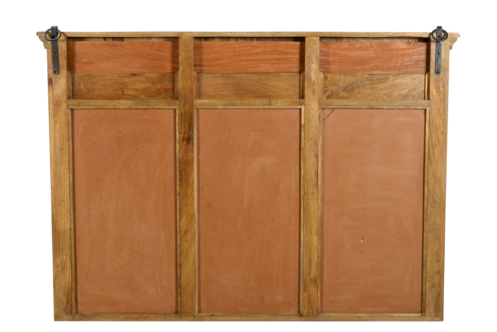 Indien breiter Spiegel heller Holzrahmen gefertigt von antikem Fensterbogen