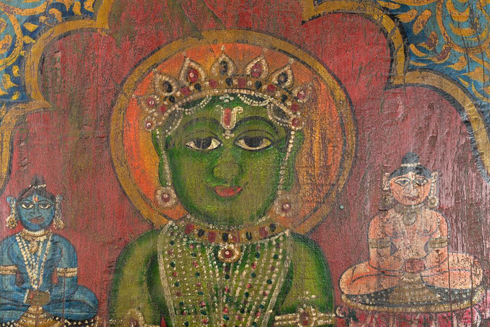 India schlankes Wandbild mit Buddha Motiven Kunstwerk Dekoration