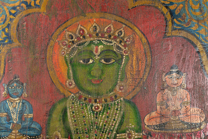 India schlankes Wandbild mit Buddha Motiven Kunstwerk Dekoration