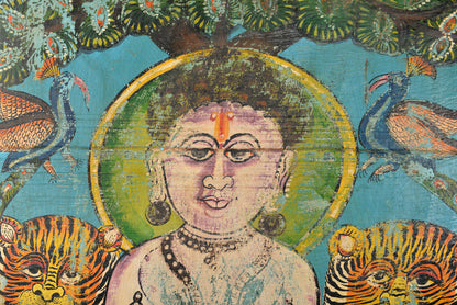 Indien mannshohes Wandbild farbenfrohe Buddha Motive Asia Deko