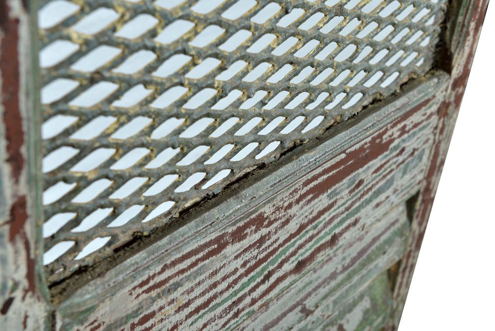 India hoher Spiegel Schminkspiegel aus Theater aus Holz und Metall heavy used optic