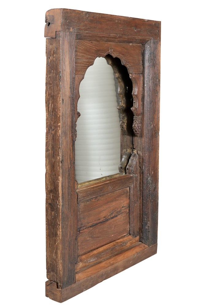 Indien herrlicher Spiegel breiter Holzrahmen ca. 1920 geschnitzt antik look Einrichtung