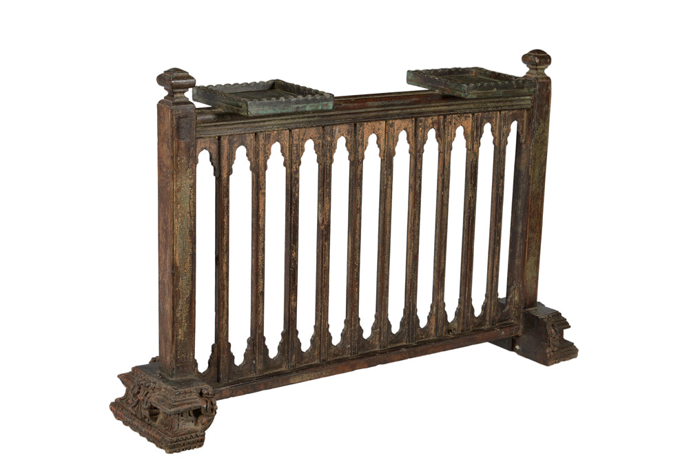 Indien Konsole Theke Raumteiler aus Balkongeländer feine koloniale Schnitzerei 1930