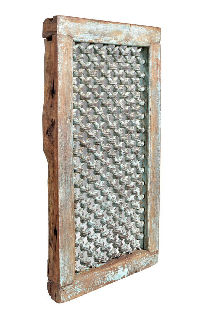 India Fenster Rahmen Gitter Zierpanell Hartholz Rajasthan 70 Jahre alt