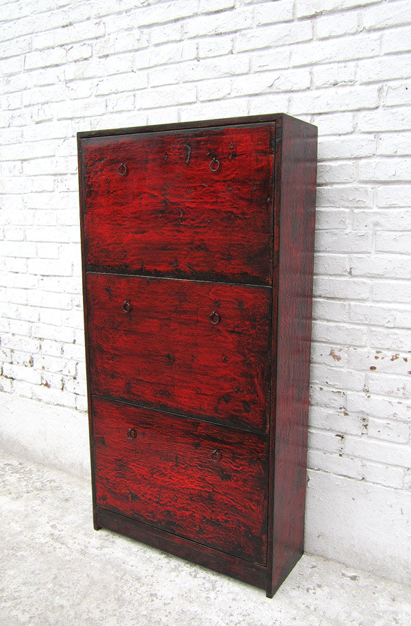 China Schuhschrank mit 3 Faechern Kommode highboard Pinienholz D SD.D.19.