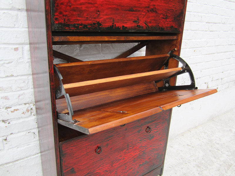 China Schuhschrank mit 3 Faechern Kommode highboard Pinienholz D SD.D.19.