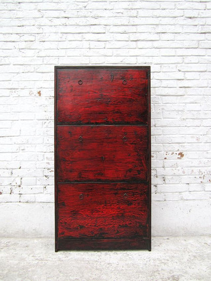 China Schuhschrank mit 3 Faechern Kommode highboard Pinienholz D SD.D.19.