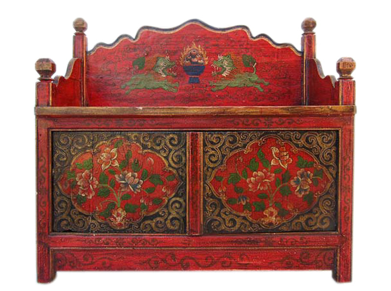 Tibet klassisches Mini Lowboard ideal auch als Bank oder Blumentisch