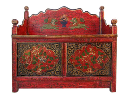 Tibet klassisches Mini Lowboard ideal auch als Bank oder Blumentisch