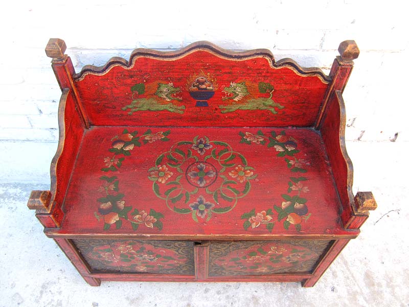 Tibet klassisches Mini Lowboard ideal auch als Bank oder Blumentisch