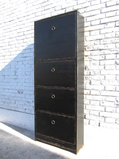 China hohe Kommode Schuhschrank  schwarz 