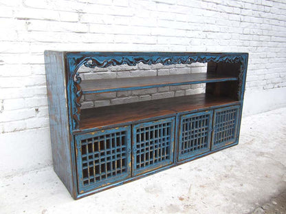 China shabby chic breite Kommode Regal Anrichte Sideboard Pinie antikfinish