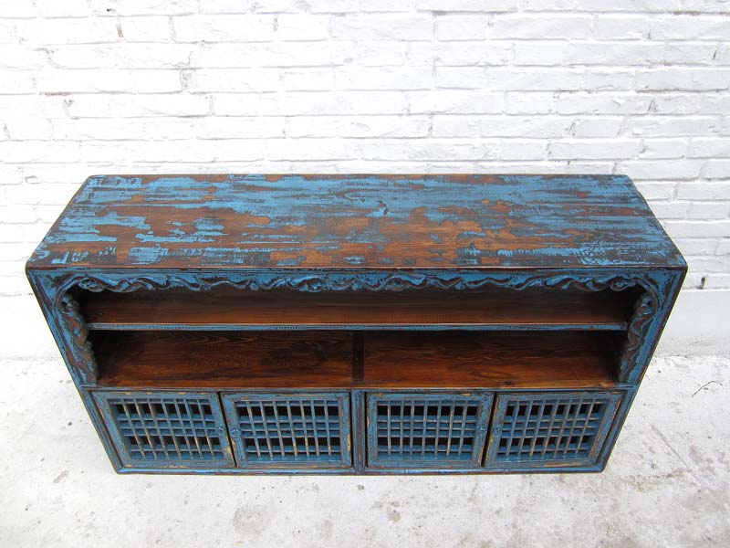 China shabby chic breite Kommode Regal Anrichte Sideboard Pinie antikfinish