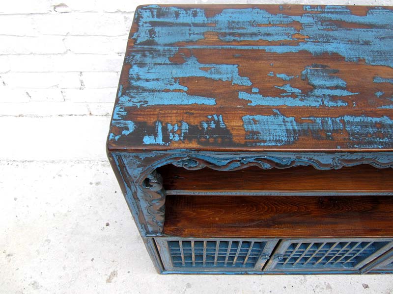 China shabby chic breite Kommode Regal Anrichte Sideboard Pinie antikfinish