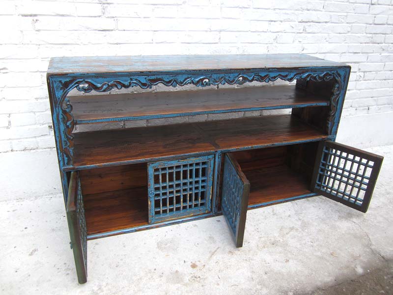 China shabby chic breite Kommode Regal Anrichte Sideboard Pinie antikfinish