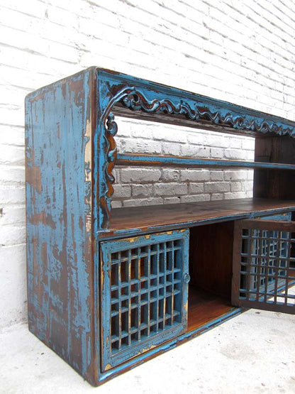 China shabby chic breite Kommode Regal Anrichte Sideboard Pinie antikfinish
