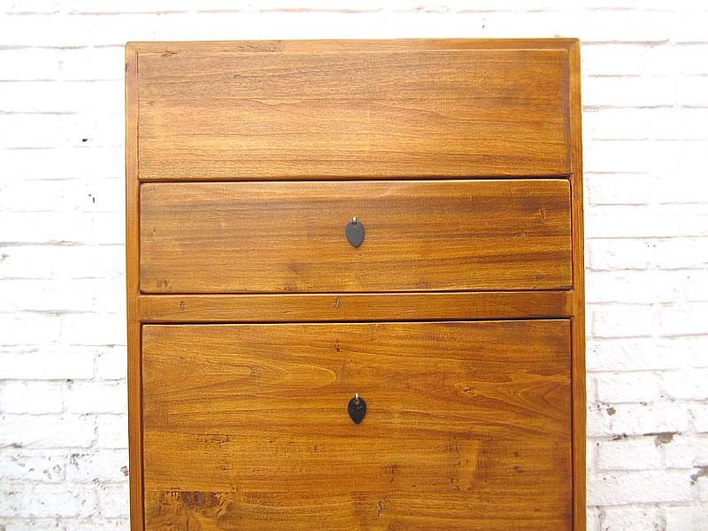 China cottage style Flur Kommode Schuhschrank seitliche Schübe hellbraunes Vollholz