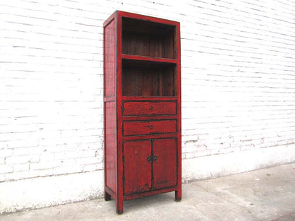 Asien hohe Kommode Regal kleiner Schrank rotbraun Gebrauchsspuren