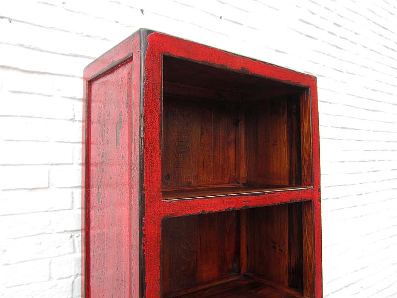 Asien hohe Kommode Regal kleiner Schrank rotbraun Gebrauchsspuren