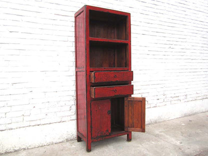 Asien hohe Kommode Regal kleiner Schrank rotbraun Gebrauchsspuren
