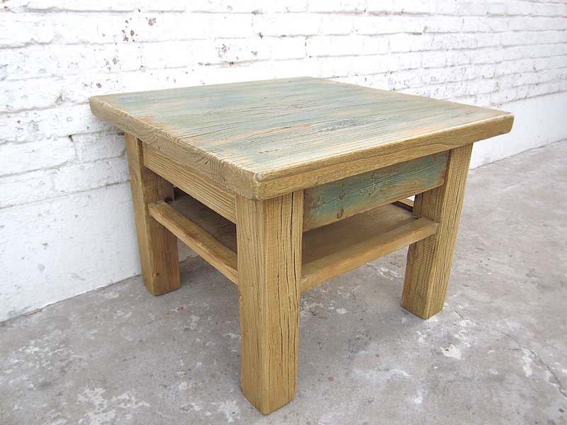 Asien quadratischer Kaffeehaus Tisch Podest Lowboard Antikfinish