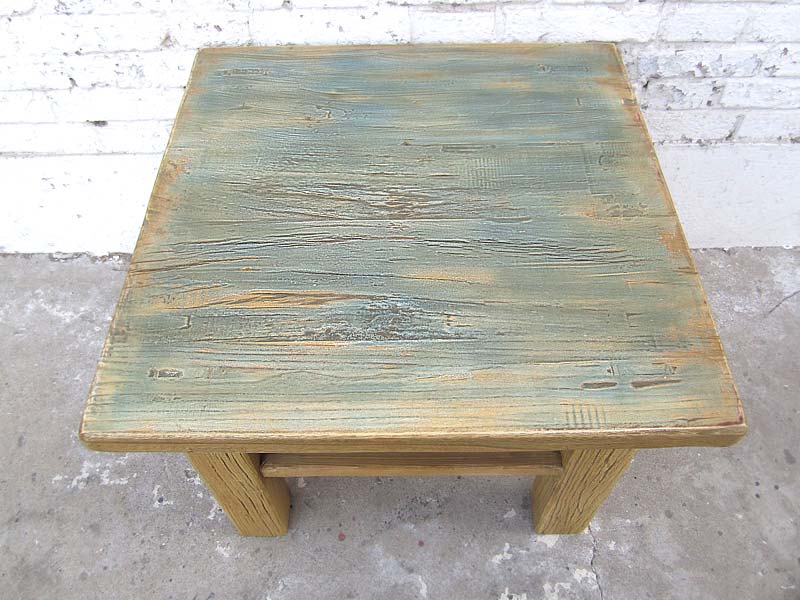 Asien quadratischer Kaffeehaus Tisch Podest Lowboard Antikfinish