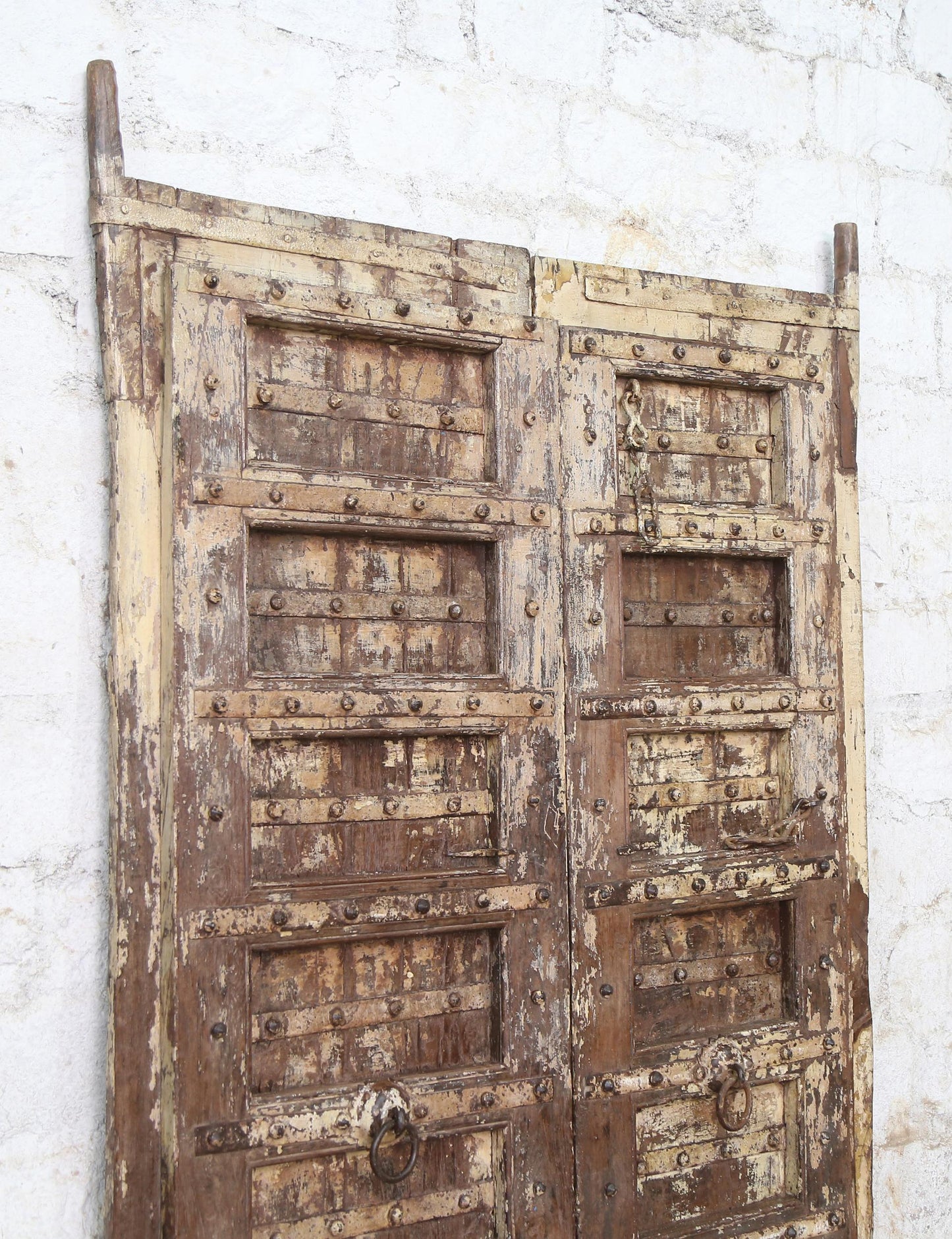 Indien massive Tür antik Teak VI-ED-017