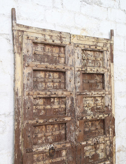 Indien massive Tür antik Teak VI-ED-017