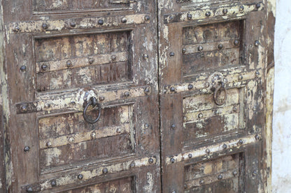 Indien massive Tür antik Teak VI-ED-017