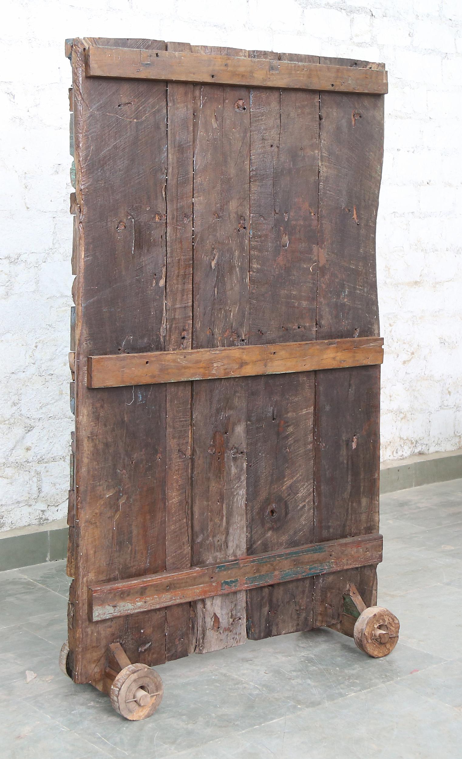 Indien massiver Raumteiler Teak VI-ED-023 antike Bruchstücke