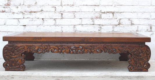 China traditionell flacher Opiumstil Tisch Couchtisch Pinienholz 1920