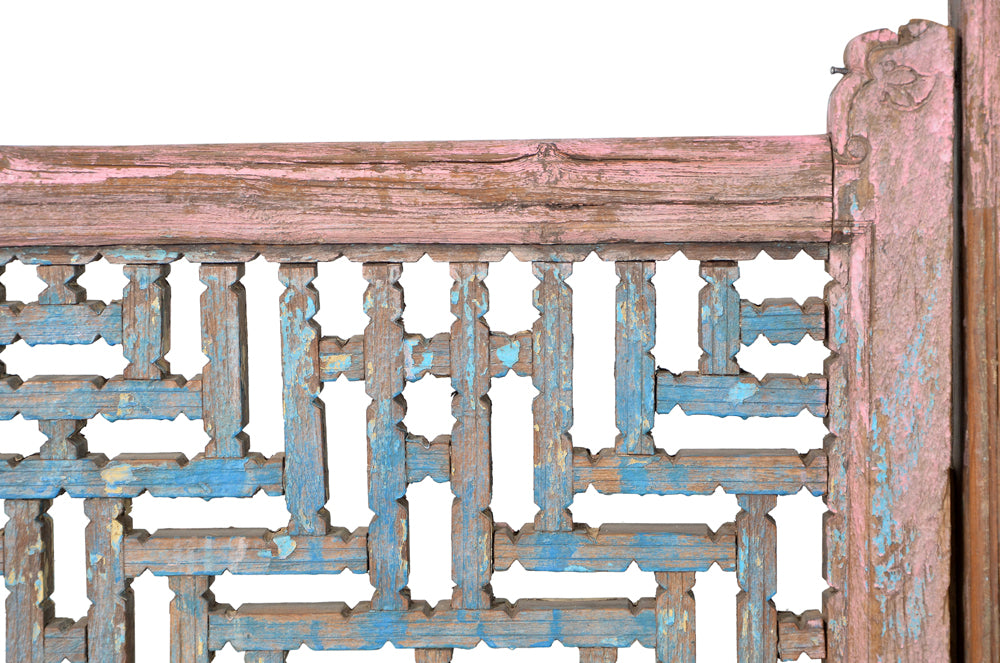 Indien 1870 geschnitzter Raumteiler  212cm lang zum Einbau Gujarat