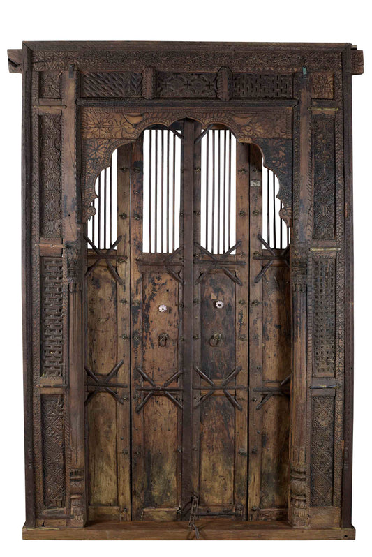 Gut erhaltene indische Antik Tür Portal