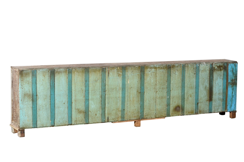 Indien 1910 300cm  Ladentheke Glasvitrine Kredenz 3m lang shabby chic Gujarat