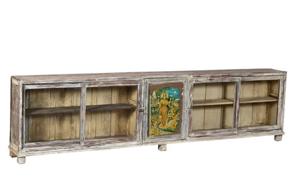 Indien 1910 300cm  Ladentheke Glasvitrine Kredenz 3m lang shabby chic Gujarat