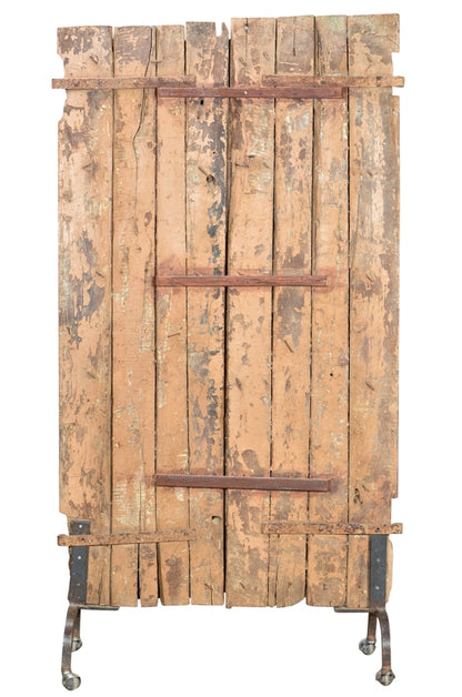 Indien außergewöhnliche Tür als Standbild Skulptur  Paravent Raumteiler Rajasthan 