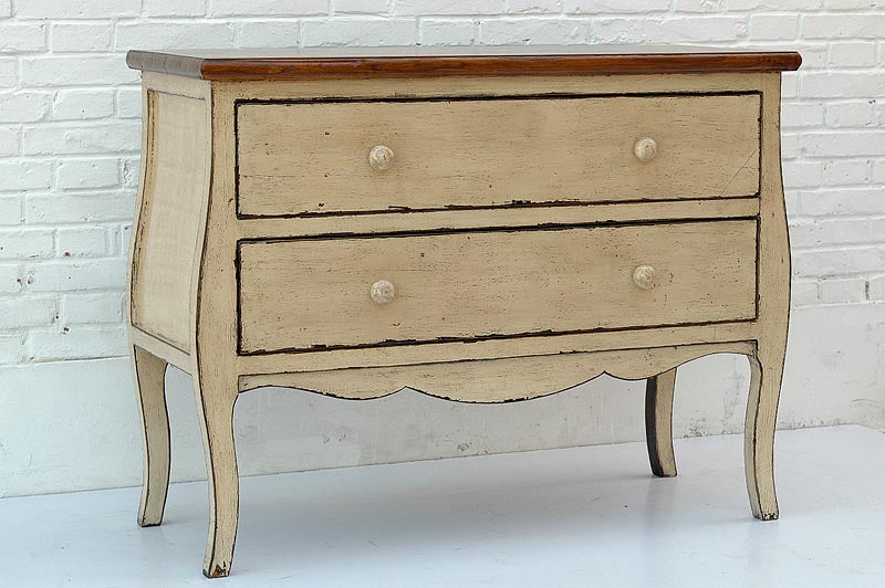 China weisse Schubladen Kommode Biedermeier Optik Pinienholz vintage