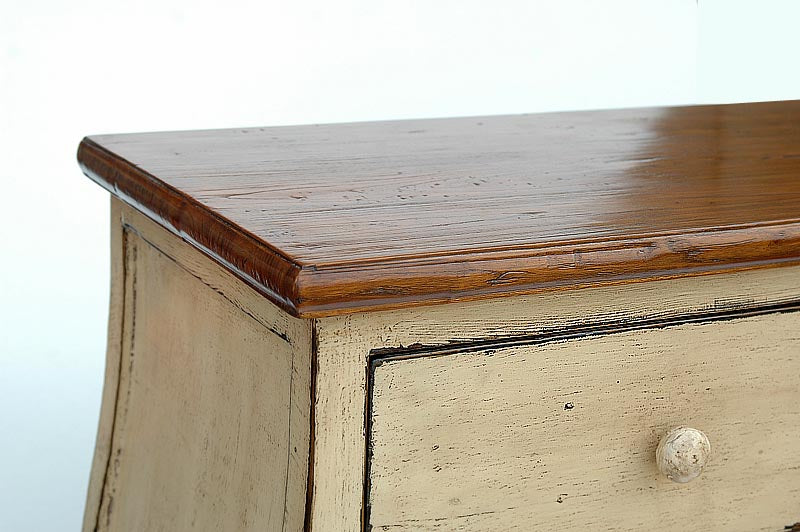 China weisse Schubladen Kommode Biedermeier Optik Pinienholz vintage