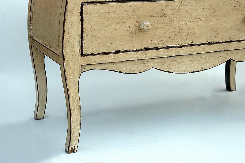 China weisse Schubladen Kommode Biedermeier Optik Pinienholz vintage