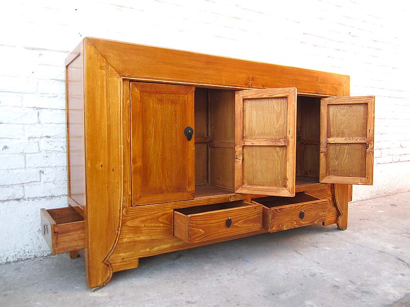 Asien Kommode Sideboard honigbraun Naturholzfarben Landhausstil